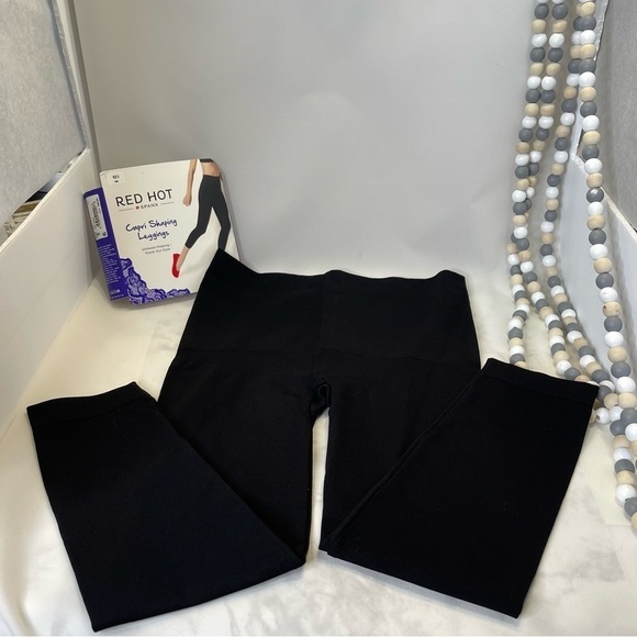 Red Hot Spanx Shaping Leggings Calf-length Pull-onHigh-rise Small Black - Picture 4 of 9